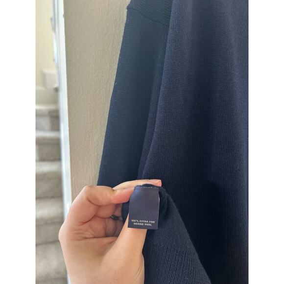Hart Schaffner Marx Deep Navy Blue Merino Wool Sweater 2XB - Picture 5 of 6